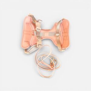 Wildone Lux Dog Harness With Matching Leash Set - Soft Pink, Size Medium